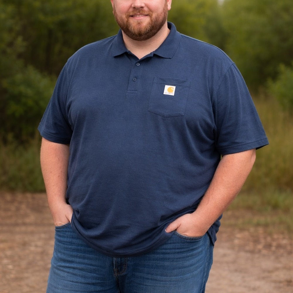 Carhartt Men's Loose Fit Midweight Short-Sleeve Pocket Polo 4XL Navy**Irregular